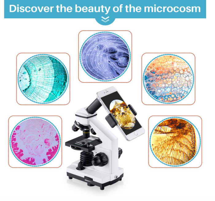 Microscope Kit Biological Compound Student Kids Adult Lab School Science-239