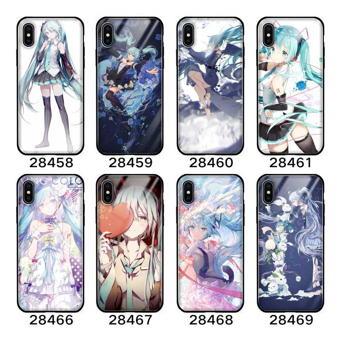 Miku phone cases with crystal-clear graphics: blue, teal anime-style female characters, anime, colorful, fantasy style