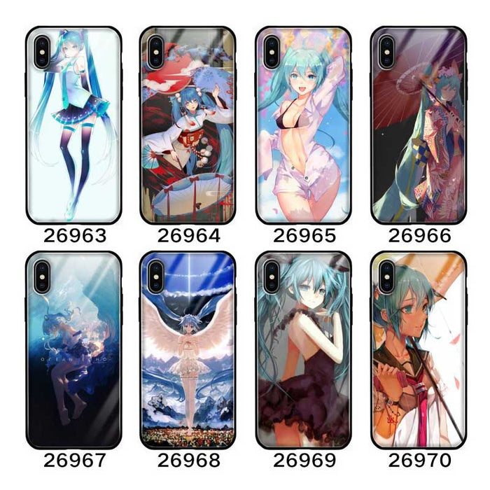 Miku phone cases with crystal-clear graphics: blue, teal anime-style female characters, anime, colorful, fantasy style