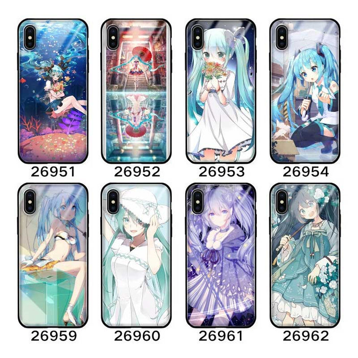 Miku phone cases with crystal-clear graphics: blue, teal anime-style female characters, anime, colorful, fantasy style