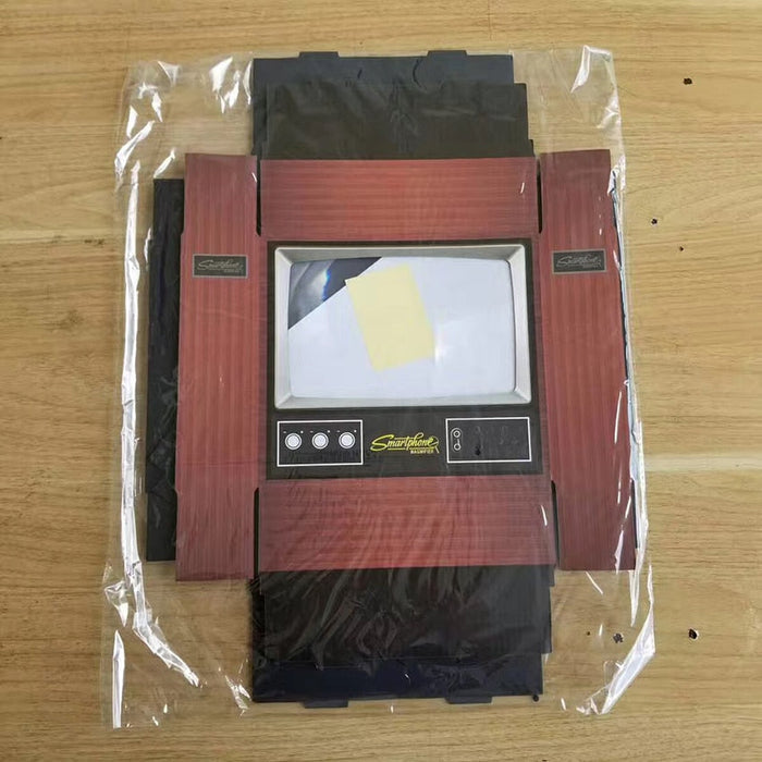 Mobile Phone Screen Magnifier, Retro TV Style: brown, black vintage television, retro cartoon style