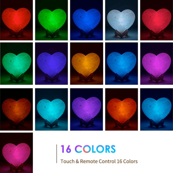 Moonlit Heart Touch Control LED Lamp: lavender-purple, blue-purple heart, minimal style