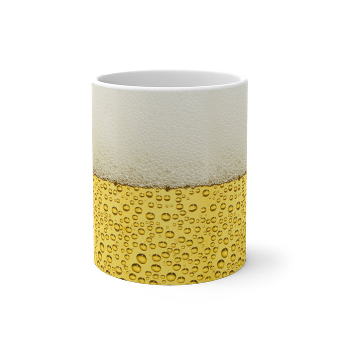 Mug that Changes Color: off-white, yellow cylindrical cup or tumbler, minimal style