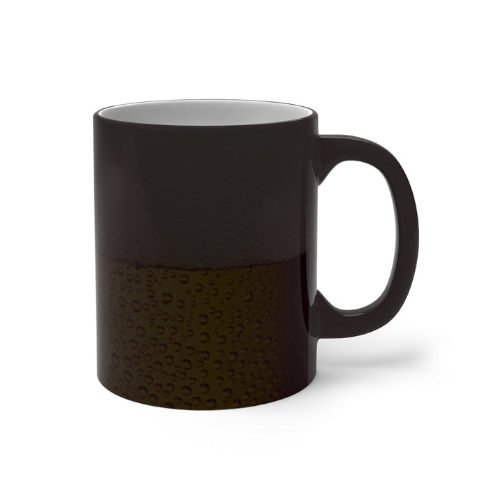 Mug that Changes Color: off-white, yellow cylindrical cup or tumbler, minimal style
