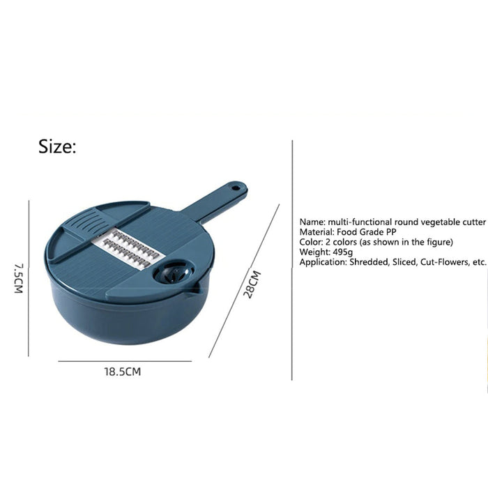 Multi-Purpose Grater for Kitchen with 12 Functions for Slicing Vegetables: dark teal blue, silver manual food slicer/grater b