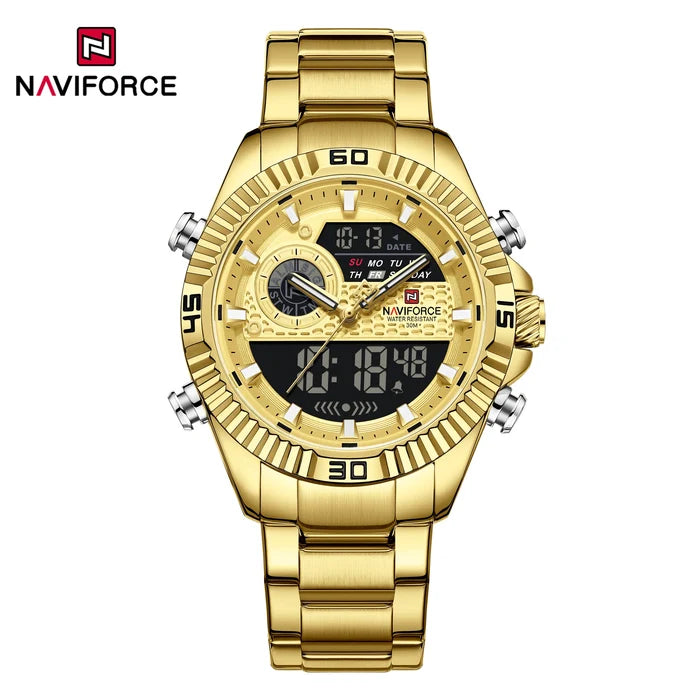 NAVIFORCE Men's Dual Display Stainless Steel Watch