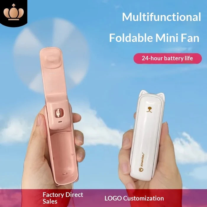 New USB Plastic Mini Handheld Fan with 3-in-1 Folding Design