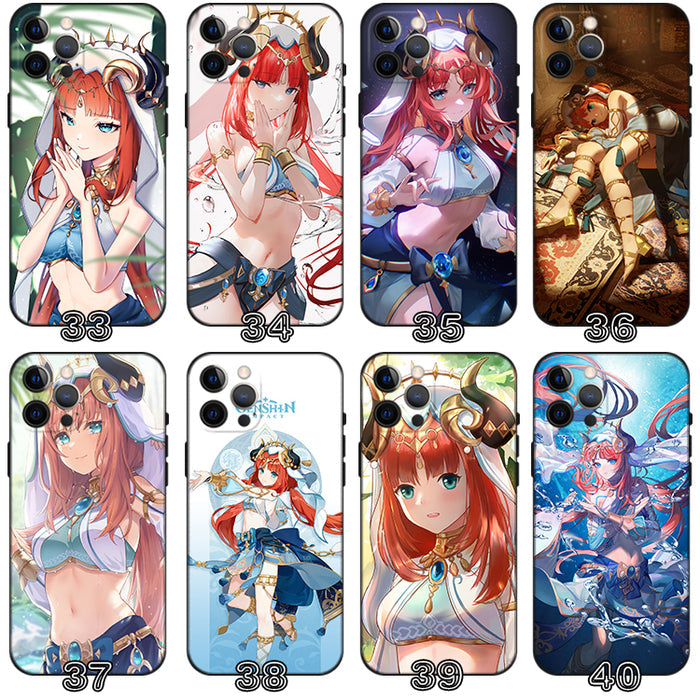 Nilou iPhone Cases: Soft, Durable Protection: red, teal anime-style red-haired female character, anime, colorful fantasy illu