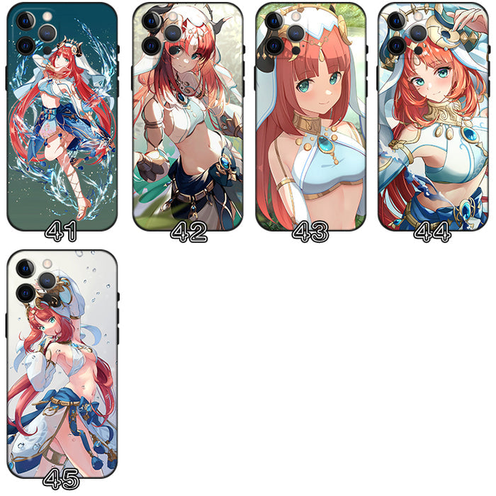 Nilou iPhone Cases: Soft, Durable Protection: red, teal anime-style red-haired female character, anime, colorful fantasy illu
