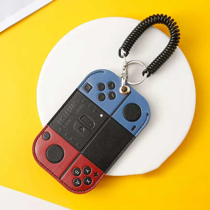 Nintendo Switch Badge Holder: Level Up Your Style: black, blue Nintendo Switch-style game controller, cartoon game-controller