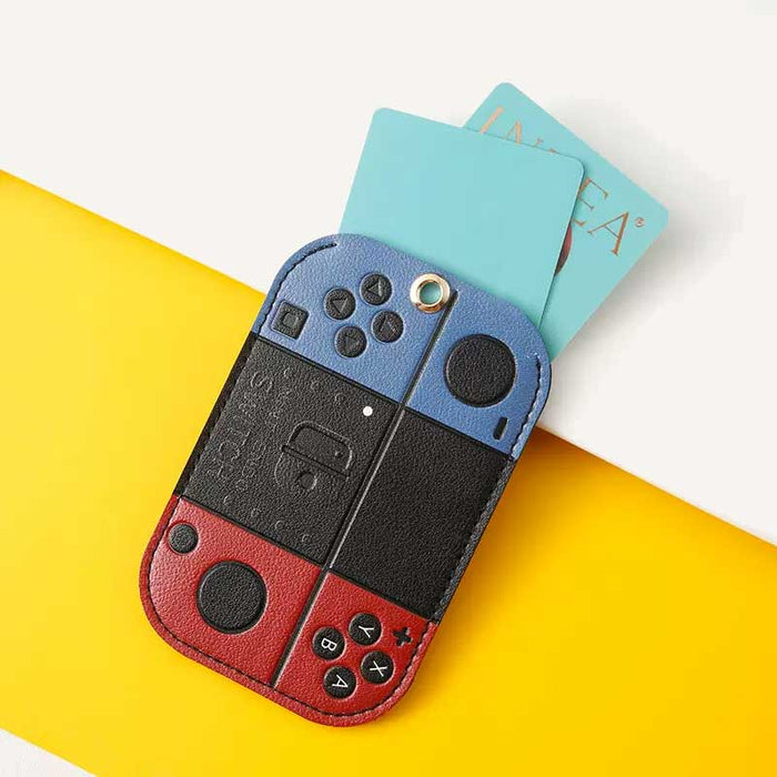 Nintendo Switch Badge Holder: Level Up Your Style: black, blue Nintendo Switch-style game controller, cartoon game-controller