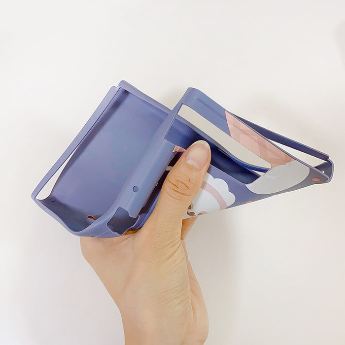 Nintendo Switch Sloth Cover Case: blue, white foldable face mask, minimal style