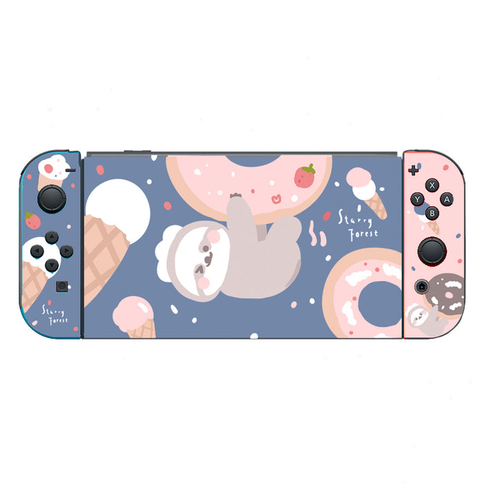 Nintendo Switch Sloth Cover Case: blue, white foldable face mask, minimal style