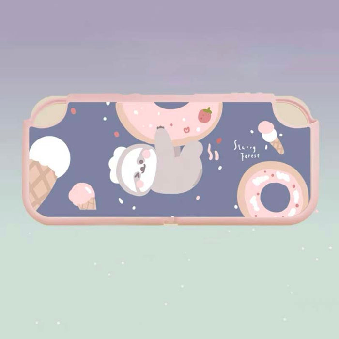 Nintendo Switch Sloth Cover Case: blue, white foldable face mask, minimal style