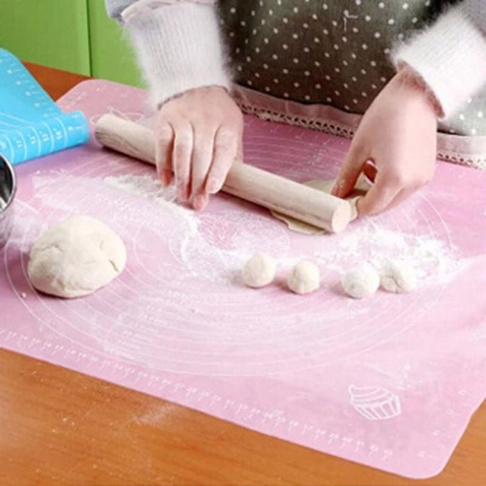 Non-Stick Baking Tools Set with Scale, 4 Piece Silicone Mat: pink, white silicone baking mat, minimal style