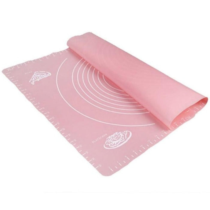 Non-Stick Baking Tools Set with Scale, 4 Piece Silicone Mat: pink, white silicone baking mat, minimal style
