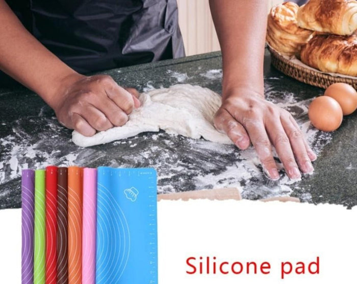 Non-Stick Baking Tools Set with Scale, 4 Piece Silicone Mat: pink, white silicone baking mat, minimal style
