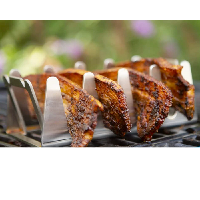 Non-Stick Grilling Rack for BBQ Meat: silver, gray metal rack/stand, minimal style