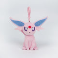 Official Espeon Plush Keychain: Portable Cuteness: pink, blue Espeon character, cartoon/kawaii style