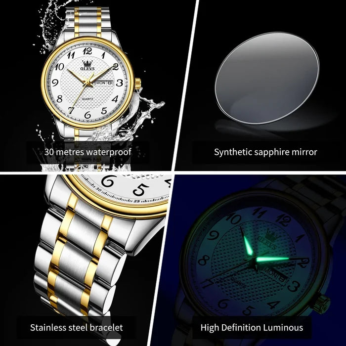 OLEVS 5667 Luxury Men's Stainless Steel Watch