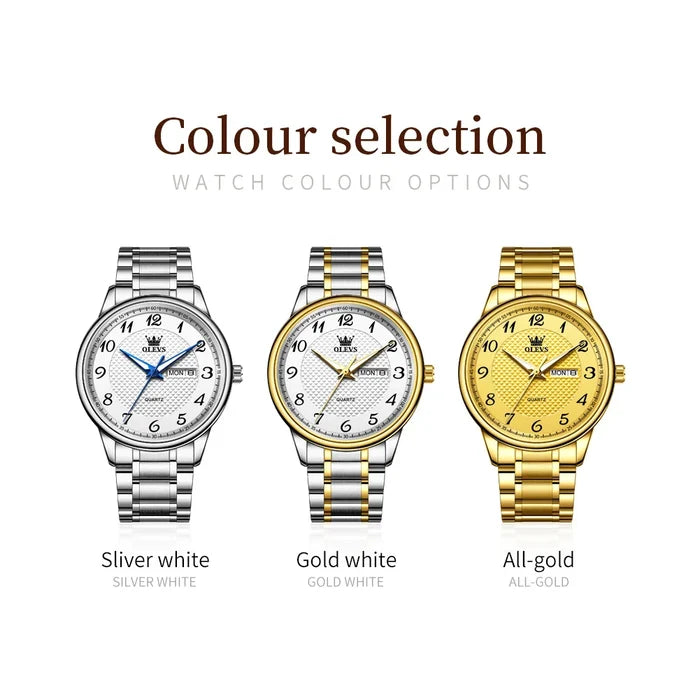 OLEVS 5667 Luxury Men's Stainless Steel Watch