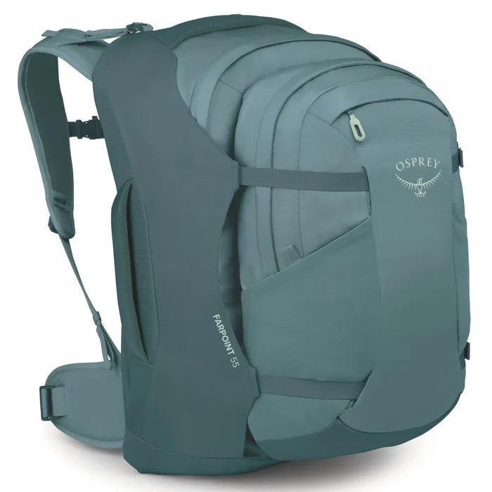 Osprey Farpoint 55L Travel Pack with Detachable Fairview 15L Day Pack - Cascade Blue/Torrent Blue