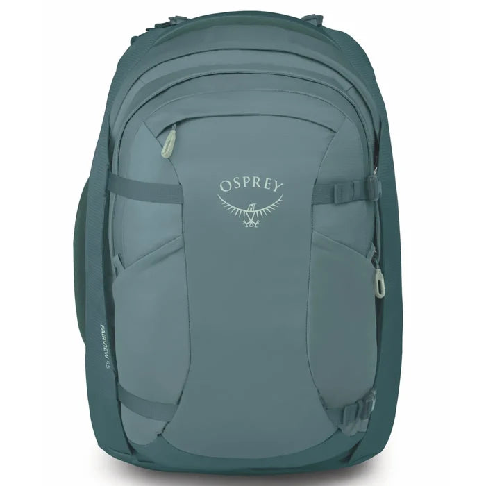 Osprey Farview 55L Women’s Travel Pack with Detachable Fairview Day Pack - Cascade Blue/Torrent Blue