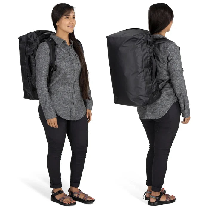 Osprey Transporter Squffel 70L Duffel Bag with Backpack Straps - Raven Black