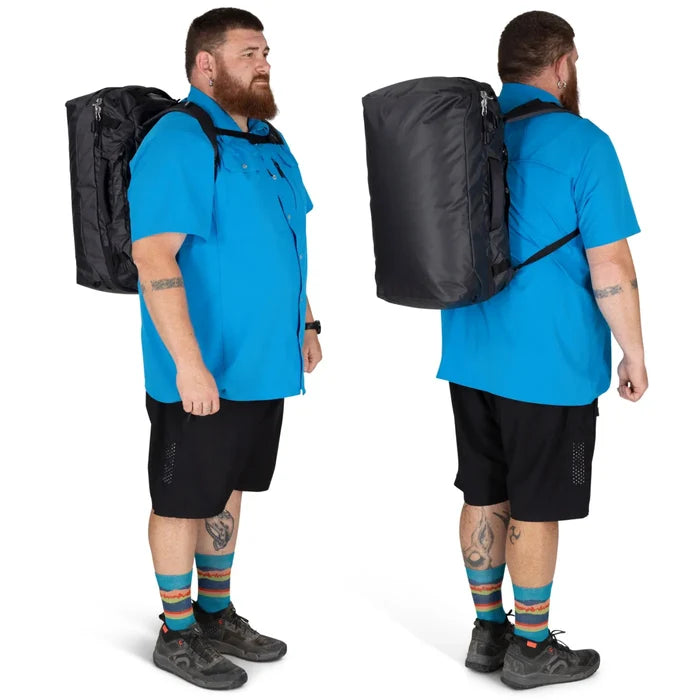 Osprey Transporter Squffel 70L Duffel Bag with Backpack Straps - Raven Black