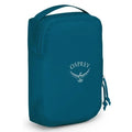 Teal osprey shoe organizer with white logo and drawstring closure in waterfront blue perfect for carry on luggage and suitcase organization