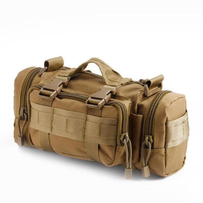 Outdoor Sports Bag with Military Design: olive green, tan tactical shoulder/hand bag, tactical military style