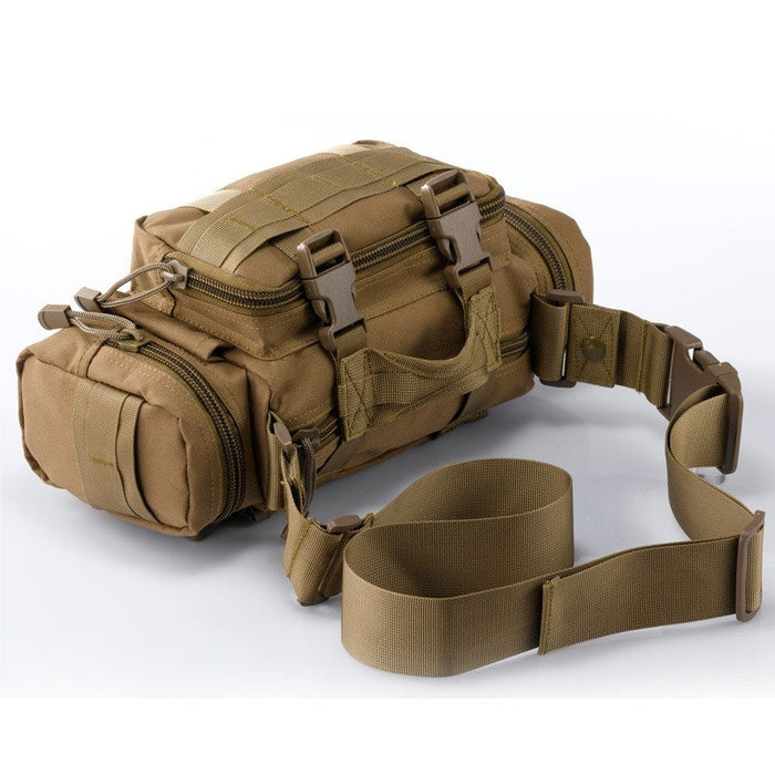 Outdoor Sports Bag with Military Design: olive green, tan tactical shoulder/hand bag, tactical military style