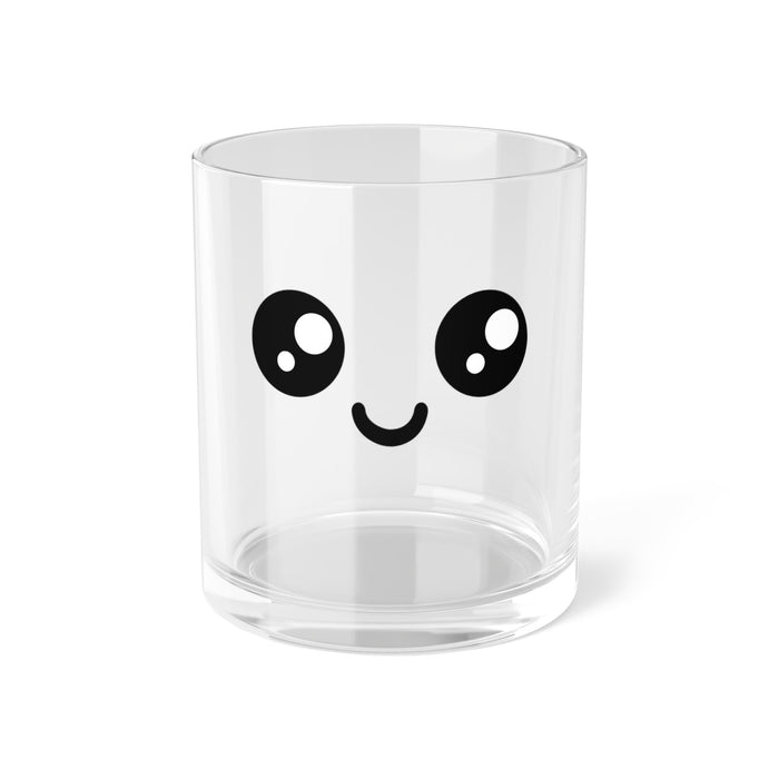 Peekaboo Set of Two Mugs: clear, orange kawaii face, kawaii cartoon style