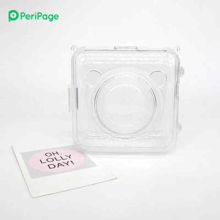 PeriPage A6 Protection Case with easy snap-in design, nylon rope for portability, and clear, protective covering