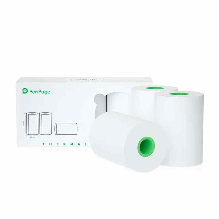 PeriPage A8 56×40mm White Thermal Paper 3-Rolls/Box | Compatible with PeriPage A6, A8, A9, A40 models | Premium quality thermal paper rolls