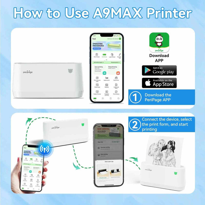 How to Use the PeriPage A9 Series - Download the App, Connect Wirelessly, and Start Printing in Seconds