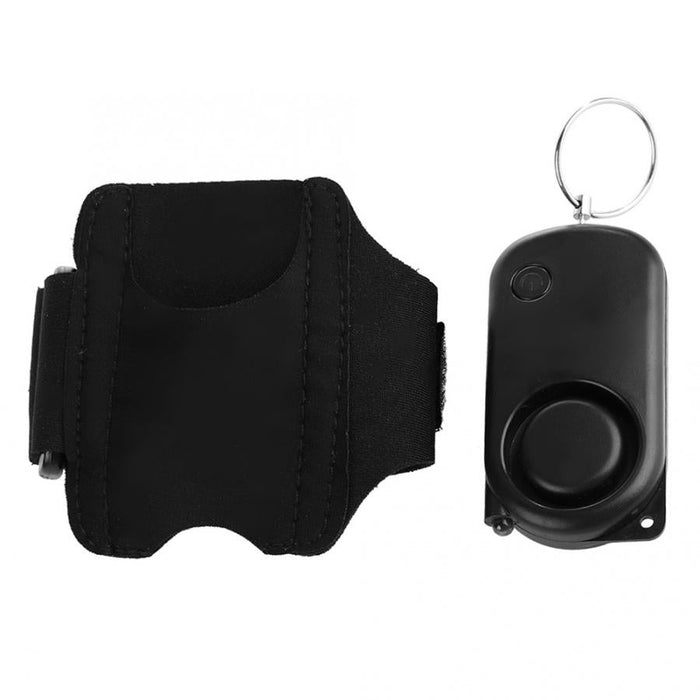 Personal Alarm Wristband for Self-Defense: black, white wearable thigh holster pouch, minimal utilitarian style