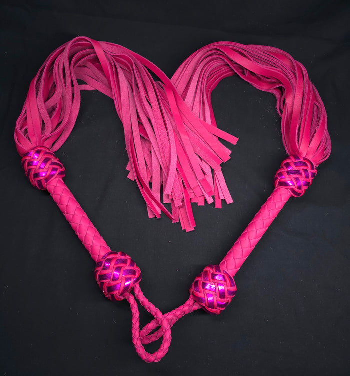 Pink Leather Flogger - Made to Order
