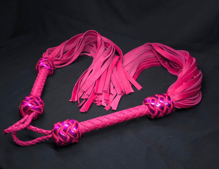 Pink Leather Flogger - Made to Order