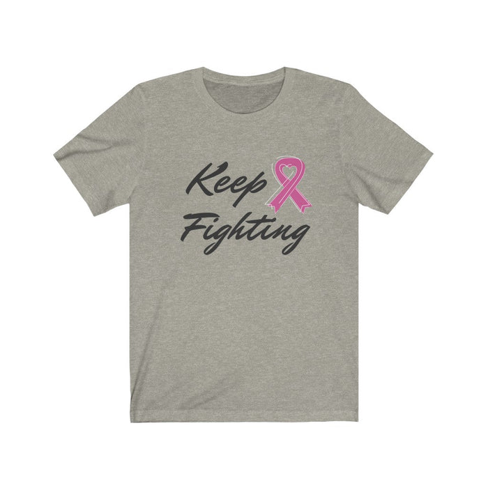 Pink Ribbon Awareness Tee for the Fight Against Cancer: white, black breast cancer awareness, casual graphic style
