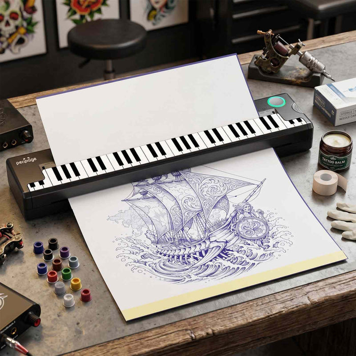 Pino Wireless Tattoo Stencil Printer – Bluetooth & USB, 203DPI, Anti-Wrinkle, App-Enabled
