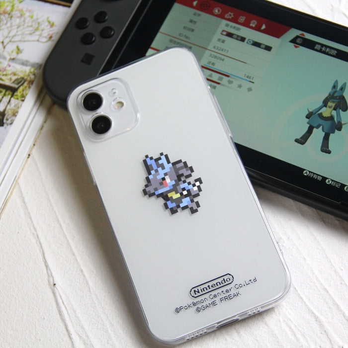 Pixel Art Phone Case with Lanyard: clear, green pixelated green character, pixel art, cartoon style
