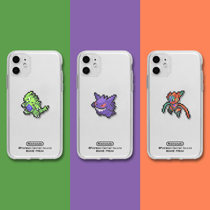 Pixel Art Phone Case with Lanyard: clear, green pixelated green character, pixel art, cartoon style