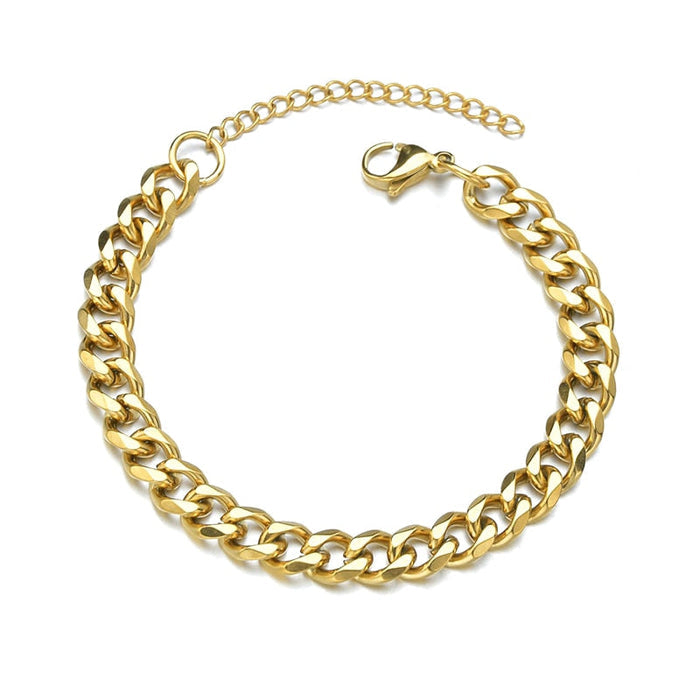 Plated Bracelet with a Timeless Chain Design: silver, gold chain bracelets, bold minimal style