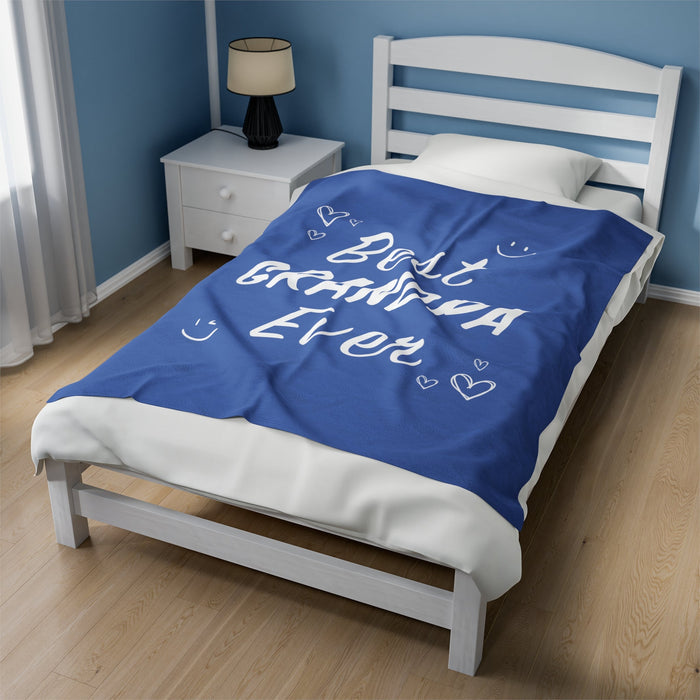 Plush Throw Blanket for an Amazing Grandfather: blue, white grandpa theme, cute handwritten typography style
