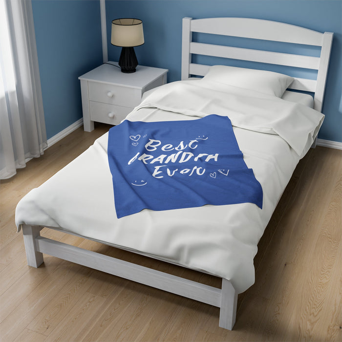 Plush Throw Blanket for an Amazing Grandfather: blue, white grandpa theme, cute handwritten typography style