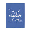 Plush Throw Blanket for an Amazing Grandfather: blue, white grandpa theme, cute handwritten typography style