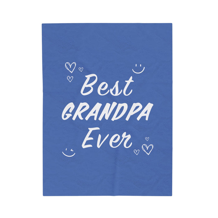 Plush Throw Blanket for an Amazing Grandfather: blue, white grandpa theme, cute handwritten typography style