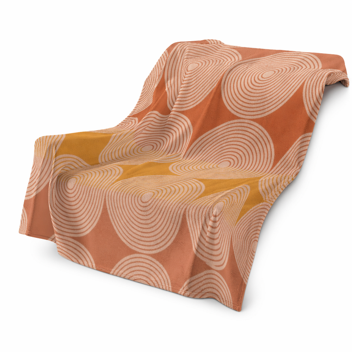 Plush Throw Blanket with Abstract Circle Design Default