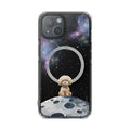 Pookie the Poodle in Space, Magnetic Clear Case for iPhone Models by Starry Fluff: black, dark blue teddy bear in space with